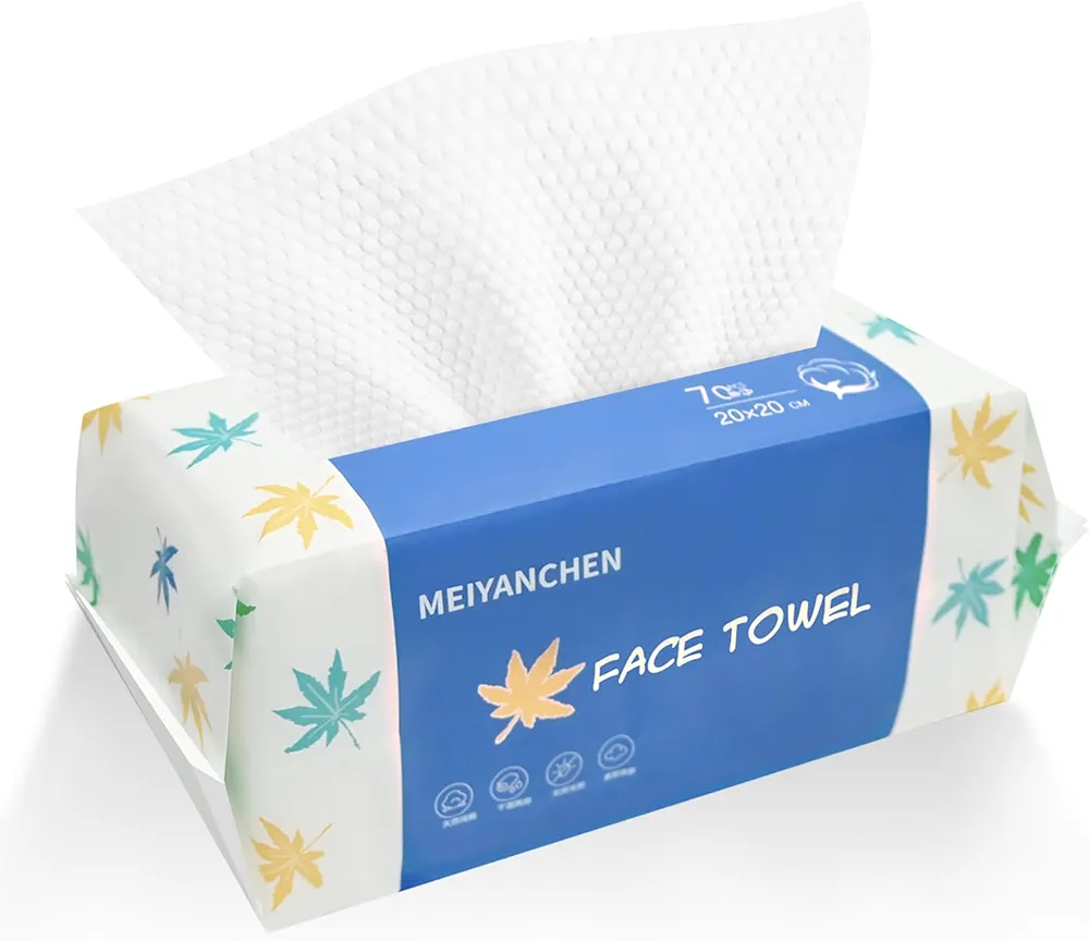 Disposable Face Towel 70 Count for Sensitive Skin，9.17oz/pack Extra Thick Soft Clean Facial Wash Cloth, Face Towelettes Disposable for Skin Care, Skin Towels Makeup Remover, Facial Cleansing
