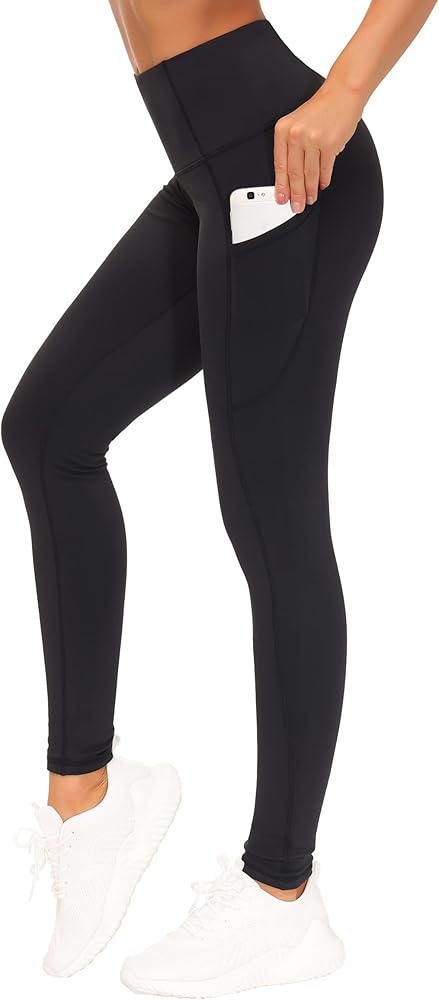 THE GYM PEOPLE Thick High Waist Yoga Pants with Pockets Fleece Lined Tummy Control Workout Leggings for Women