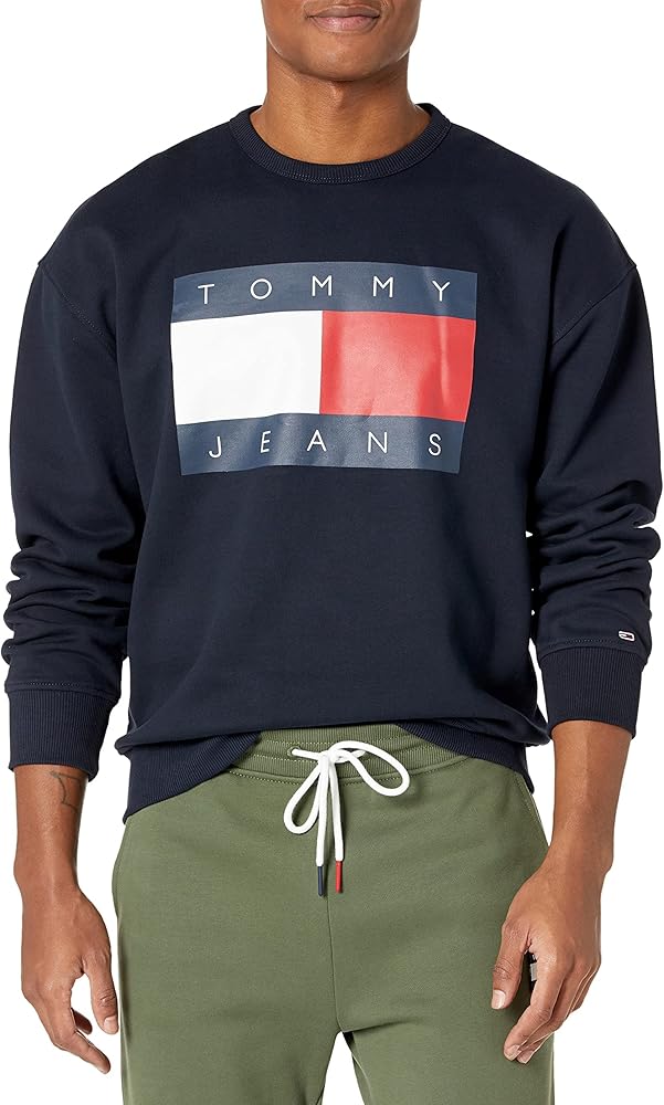 Tommy Hilfiger Men's Long Sleeve Logo Crewneck Sweatshirt