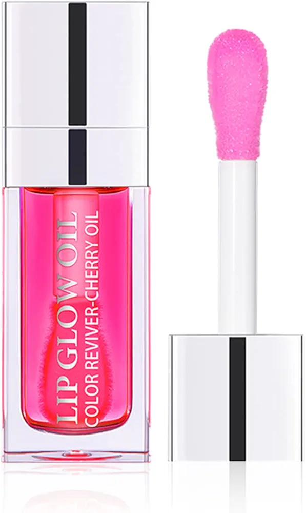 6ml Hydrating Lip Glow Oil, Transparent Plumping Lip Gloss, Moisturizing Lip Oil Gloss Lip Oil Tinted for Lip Care and Dry Lips (007# Raspberry)