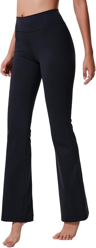 ChinFun Women's Performance High Waist Bootleg Yoga Pants Inner Hidden Pocket Tummy Control Bootcut Sweatpants Ankle Leggings