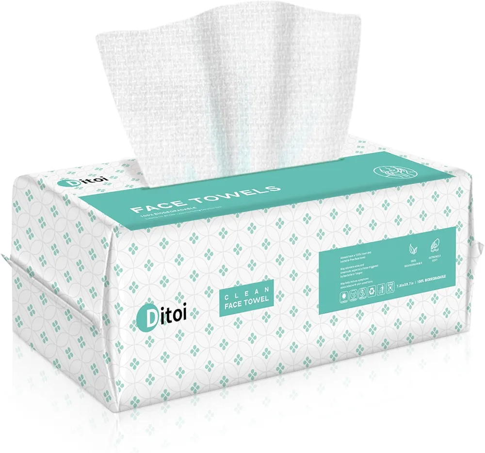 Disposable Face Towel, Soft Face Towels,Thicker Facial Tissue for Skin Care, Makeup Remover Dry Wipes, Face Towelettes for Cleansing, 7.8"×8.7"